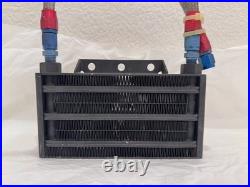 Vtg Lockhart 4-Row Oil Cooler Earl's Braided Lines AN Fittings Honda CB KZ GS XS
