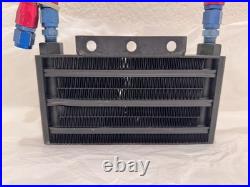 Vtg Lockhart 4-Row Oil Cooler Earl's Braided Lines AN Fittings Honda CB KZ GS XS
