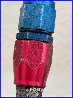 Vtg Lockhart 4-Row Oil Cooler Earl's Braided Lines AN Fittings Honda CB KZ GS XS