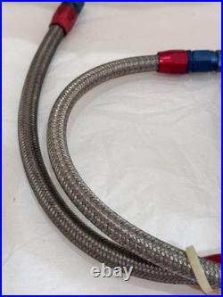 Vtg Lockhart 4-Row Oil Cooler Earl's Braided Lines AN Fittings Honda CB KZ GS XS