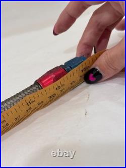 Vtg Lockhart 4-Row Oil Cooler Earl's Braided Lines AN Fittings Honda CB KZ GS XS