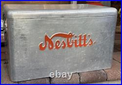 Vtg NESBITT'S Ice Chest Metal Cooler Orange Soda Pop