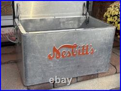 Vtg NESBITT'S Ice Chest Metal Cooler Orange Soda Pop