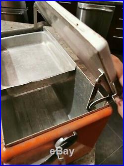 Vtg Orange Crush Cooler & Tray Quality Cronstroms Minneapolis Metal Soda