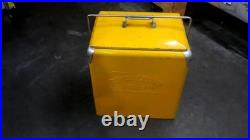 Vtg ROYAL CROWN RC COLA USA Soda Pop Metal Cooler Chest Embossed Letters