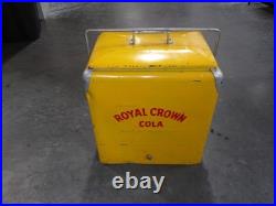 Vtg ROYAL CROWN RC COLA USA Soda Pop Metal Cooler Chest Embossed Letters