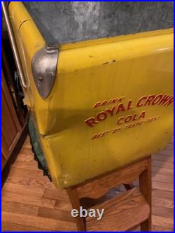 Vtg ROYAL CROWN RC COLA USA Soda Pop Metal Cooler Chest Embossed Letters