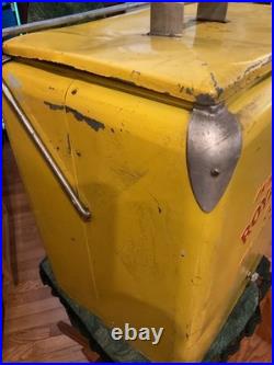 Vtg ROYAL CROWN RC COLA USA Soda Pop Metal Cooler Chest Embossed Letters