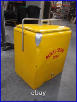 Vtg ROYAL CROWN RC COLA USA Soda Pop Metal Cooler Chest Embossed Letters