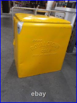 Vtg ROYAL CROWN RC COLA USA Soda Pop Metal Cooler Chest Embossed Letters