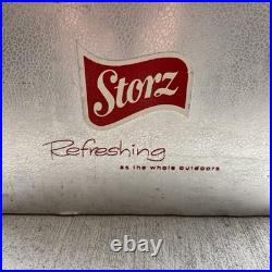 Vtg Storz Beer Metal Picnic Cooler Red Lid Aluminum Ice Chest Drain Plug Omaha