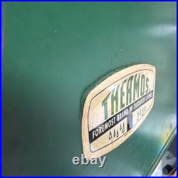 Vtg Thermos Cooler Retro 1950s Ice Chest + Insulated Green Metal Large Portable