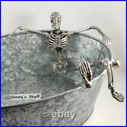 Walking Dead Metal Skeleton in Bath Party Tub Bucket Cooler Halloween Barware