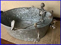Walking Dead Metal Skeleton in Bath Party Tub Bucket Cooler Halloween Barware