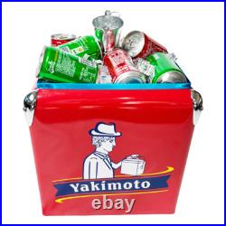 Water Cooler Metal Red Reto Ice Chest 13L Yakimoto Keep Cold for 48-72 Hours
