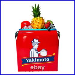 Water Cooler Metal Red Reto Ice Chest 13L Yakimoto Keep Cold for 48-72 Hours