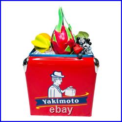 Water Cooler Metal Red Reto Ice Chest 13L Yakimoto Keep Cold for 48-72 Hours
