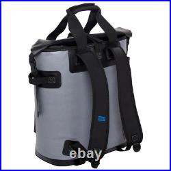 Welded Pewter Gray Soft Cooler Backpack with Wide Mouth Opening
