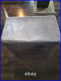 Western Field Vintage Cooler 50's Camping Hunting Silver Ice Chest Metal Pop