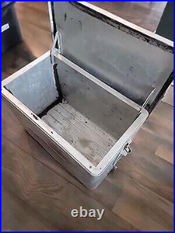 Western Field Vintage Cooler 50's Camping Hunting Silver Ice Chest Metal Pop Western Field Vintage Cooler 50's Camping Hunting Silver Ice Chest Metal Pop