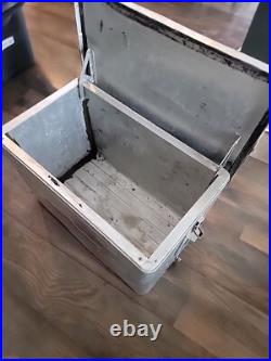 Western Field Vintage Cooler 50's Camping Hunting Silver Ice Chest Metal Pop