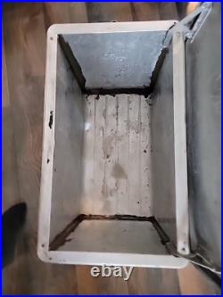 Western Field Vintage Cooler 50's Camping Hunting Silver Ice Chest Metal Pop Western Field Vintage Cooler 50's Camping Hunting Silver Ice Chest Metal Pop