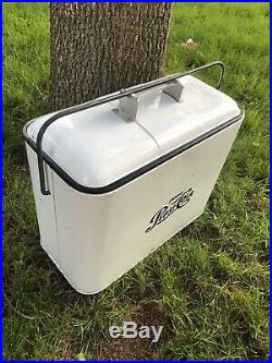 White Pepsi Airline Cooler In Great Condition With Metal Insert Nice Advertising