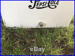 White Pepsi Airline Cooler In Great Condition With Metal Insert Nice Advertising