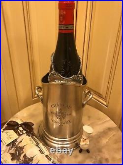 Wine Cooler Champagne Chiller Pewter bucket French CHATEAU Engraved