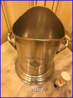 Wine Cooler Champagne Chiller Pewter bucket French CHATEAU Engraved