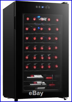 Wine Cooler Glass LED Fridge Arctic King Premium 34 Bottle Touch Control Black