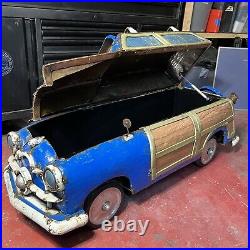 Woody Station Wagon Metal Art Ice Chest on Wheels Cooler Aaron Jackson