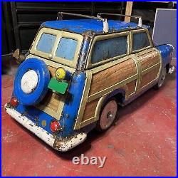 Woody Station Wagon Metal Art Ice Chest on Wheels Cooler Aaron Jackson