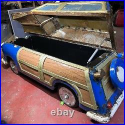 Woody Station Wagon Metal Art Ice Chest on Wheels Cooler Aaron Jackson