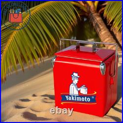 Yakimoto 13L Ice Chest Cooler 18 Can Retro Metal Bucket Opener