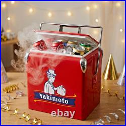 Yakimoto 13L Retro Metal Ice Chest Cool White Elephant Gift for Camping & BBQ