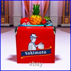 Yakimoto 14 Qt Small Retro Vintage Ice Chest, Hard Metal Portable Beverag Cooler