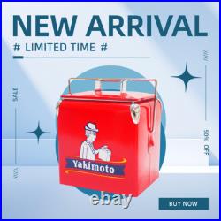Yakimoto 14QT Retro Metal Beverage Cooler 72-Hour Ice Retention, 18-Can
