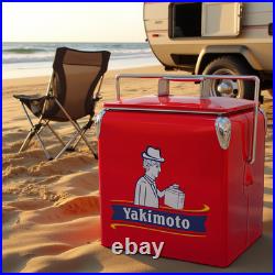Yakimoto 14Qt Angler-Cooler Rust-Resistant Metal Ice Chest for Shore Fishing