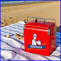 Yakimoto 14Qt Portable Metal Ice Chest Compact 18-Can Cooler for Road Trips