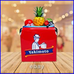 Yakimoto 14Qt Red Metal Ice Bucket, Personalized Retro Style Cooler