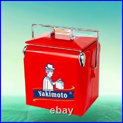 Yakimoto 14Qt Retro Cooler Red Built-in Opener for Fishing, Tailgating