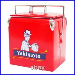 Yakimoto 14Qt Retro Cooler Red Built-in Opener for Fishing, Tailgating