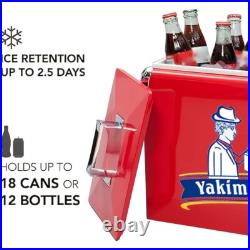 Yakimoto 14Qt Retro Cooler Red Built-in Opener for Fishing, Tailgating