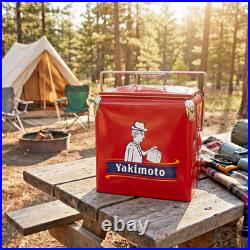 Yakimoto 14Qt Retro Metal Cooler 72H Ice Retention Vintage Camping Ice Chest
