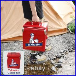 Yakimoto 14Qt Retro Metal Cooler 72H Ice Retention Vintage Camping Ice Chest
