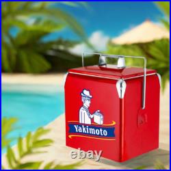 Yakimoto 14Qt Retro Metal Cooler Warmer Portable Ice Box Office Car