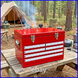 Yakimoto 21Qt Retro Industrial Metal Cooler Toolbox Style Red Beer Ice Chest