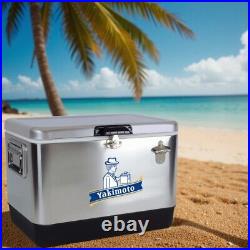 Yakimoto 51L Camping Cooler Heavy-Duty Stainless, Drain Port, 72H Keep Cold Yakimoto 51L Camping Cooler Heavy-Duty Stainless, Drain Port, 72H Keep Cold