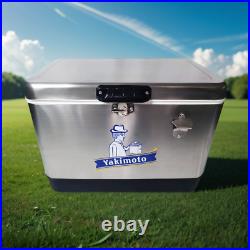 Yakimoto 54 Qt Large Beverage Beer Ice Chest, Portable Stainless Steel Cooler